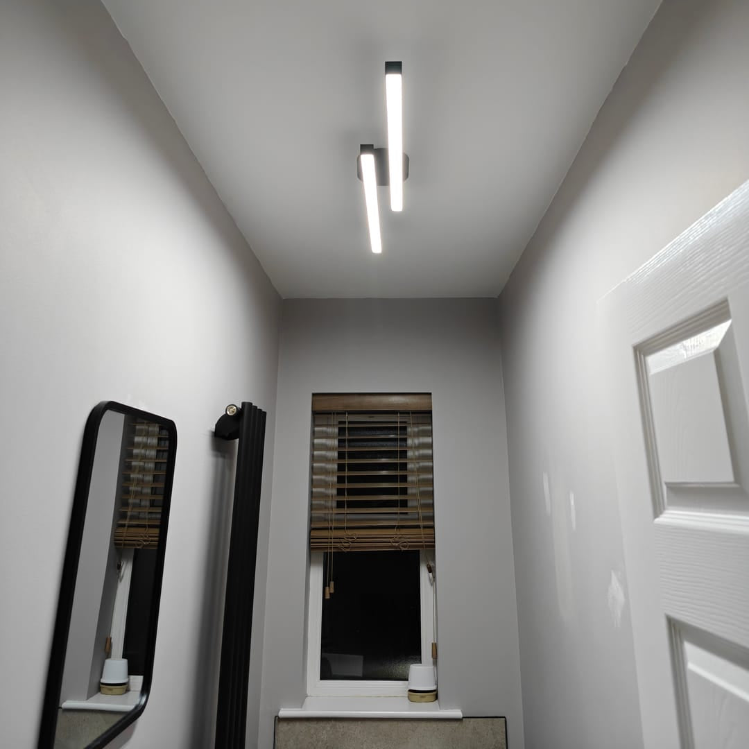 Plafonnier LED Long Bande Noir pour Salle de Bain