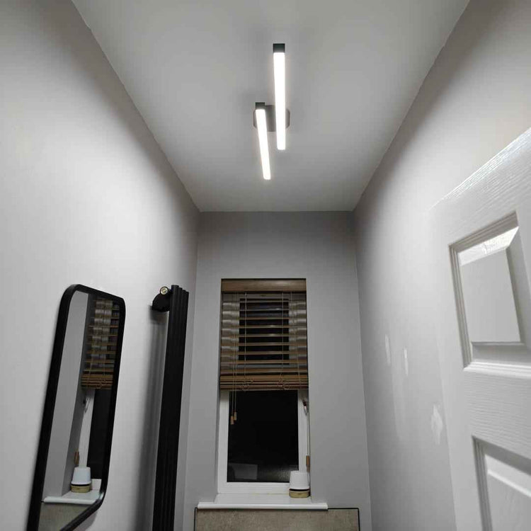 Plafonnier LED Long Bande Noir pour Salle de Bain