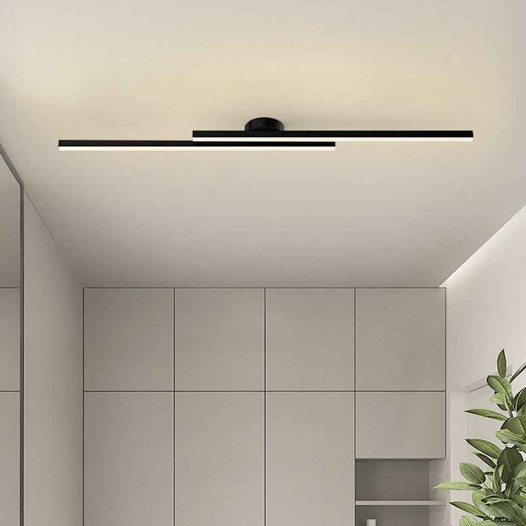 Plafonnier LED Long Bande Noir pour Salle de Bain