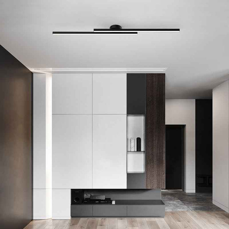 Plafonnier LED Long Bande Noir pour Salle de Bain