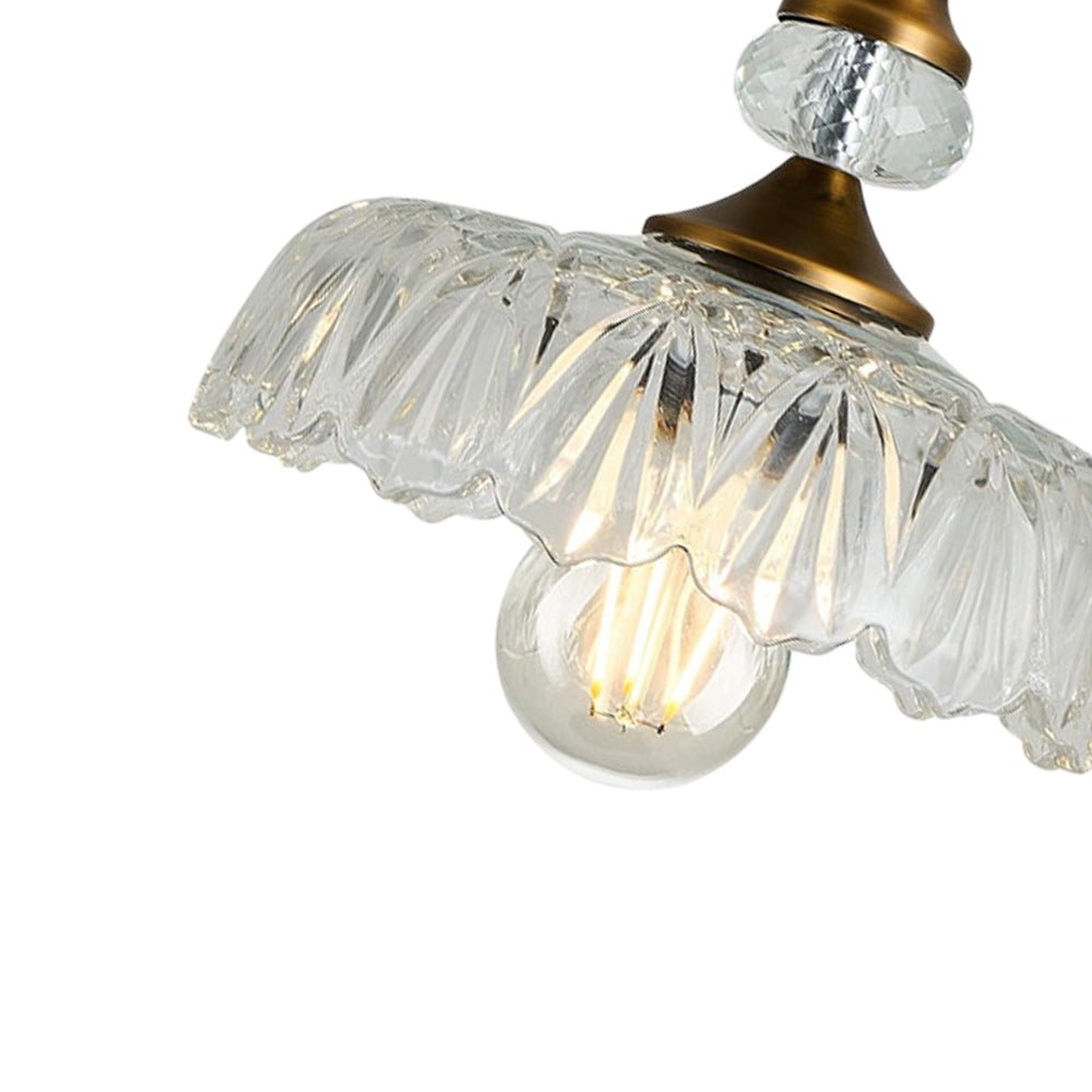 Suspension Luminaire Lotus Dôme Verre Fleur Design pour Salle à Manger