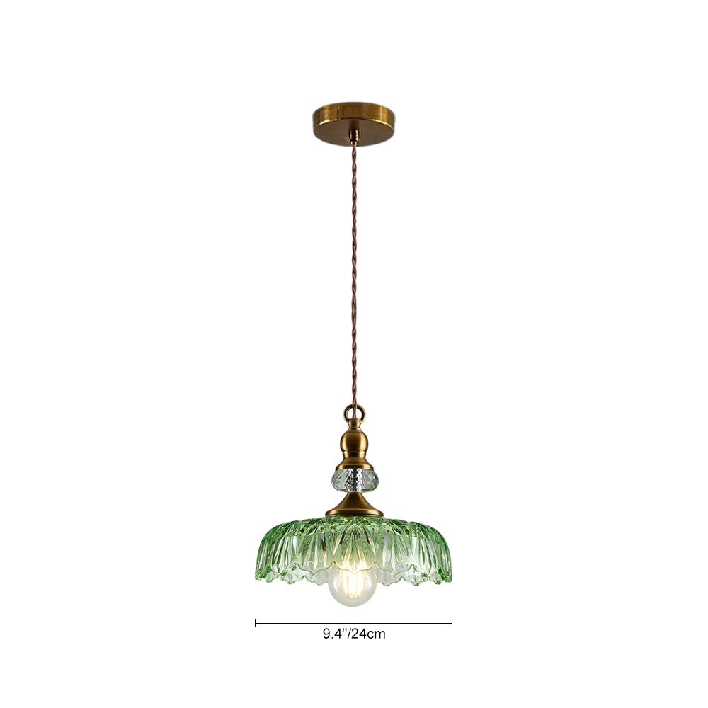 Suspension Luminaire Lotus Dôme Verre Fleur Design pour Salle à Manger