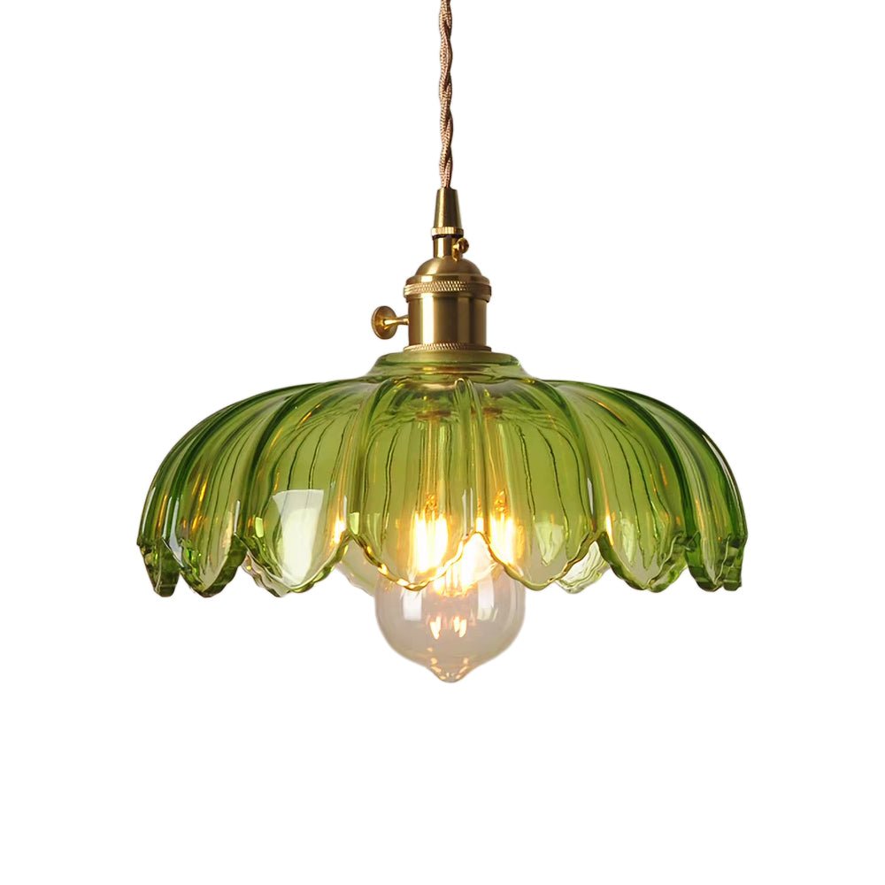 Suspension Verre Lotus Dôme Fleur pour Salle à Manger