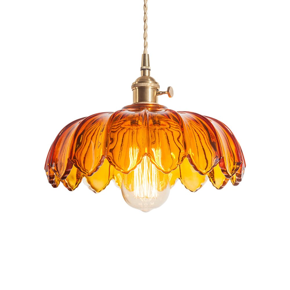 Suspension Verre Lotus Dôme Fleur pour Salle à Manger