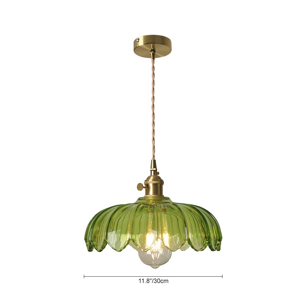 Suspension Verre Lotus Dôme Fleur pour Salle à Manger