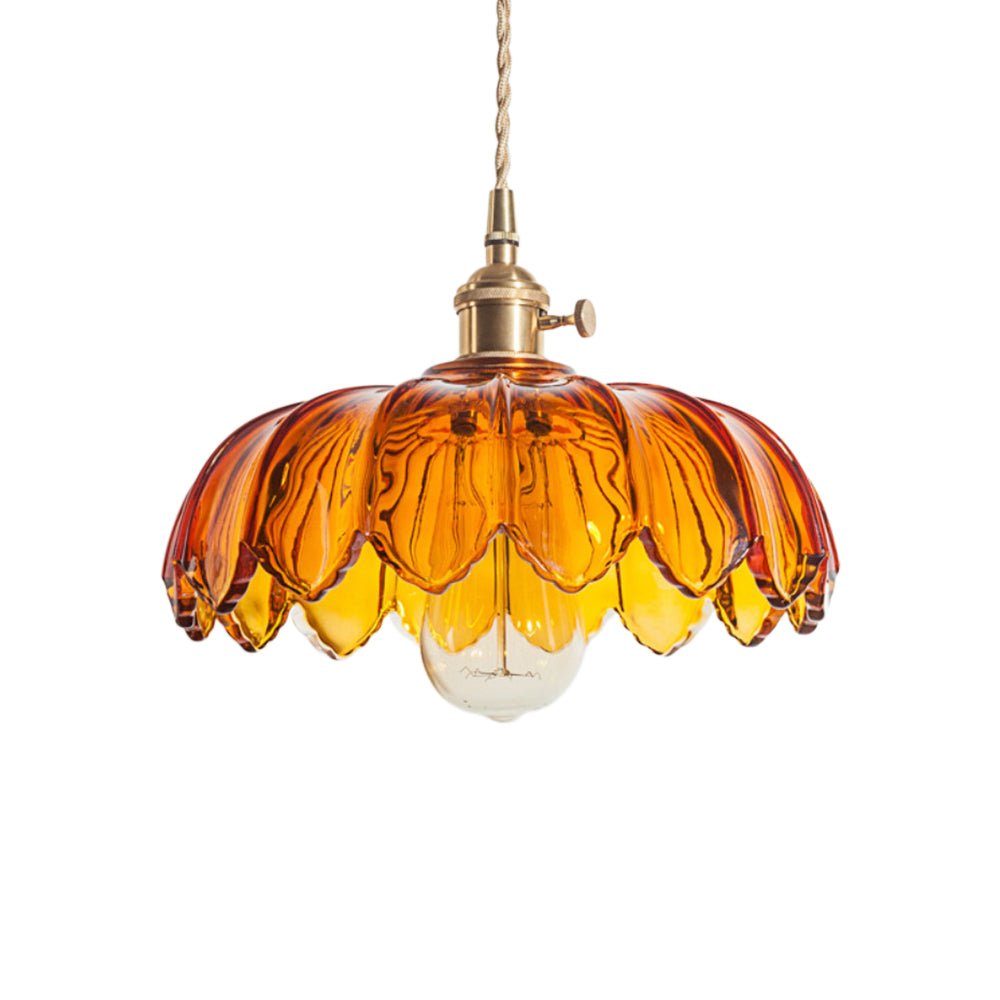 Suspension Verre Lotus Dôme Fleur pour Salle à Manger