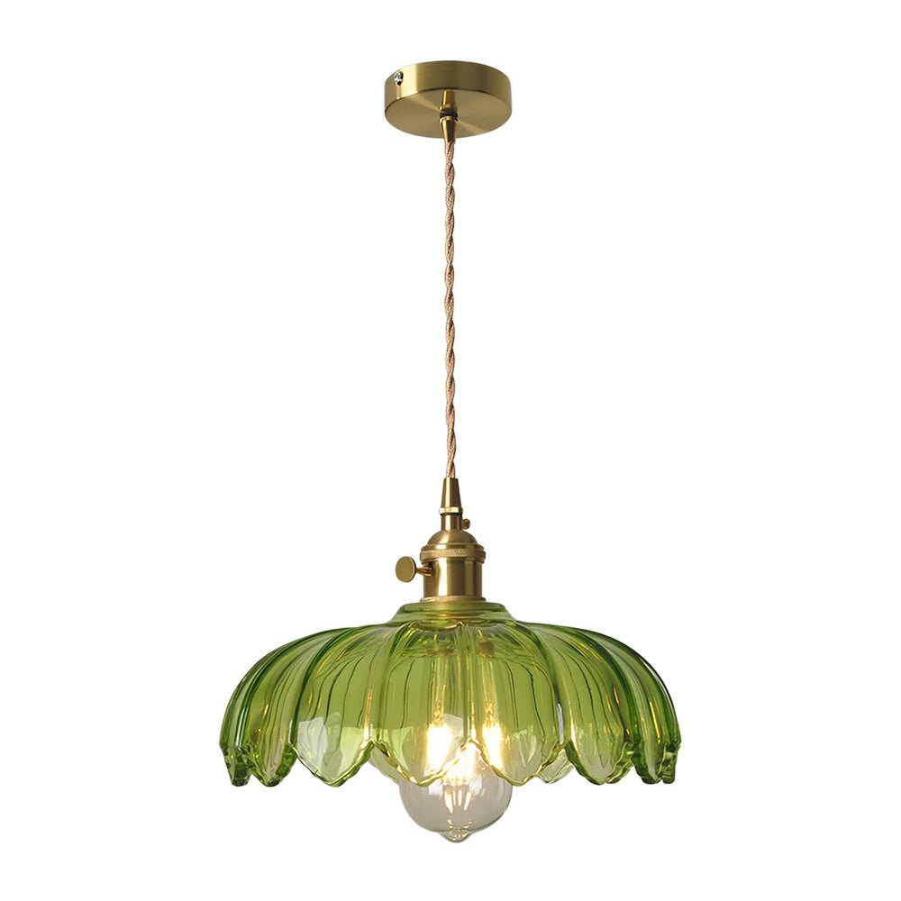 Suspension Verre Lotus Dôme Fleur pour Salle à Manger