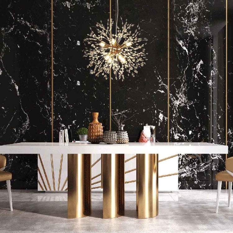 Lustre Luxe 8 Lumières Sputnik Feu d'Artifice pour Salon