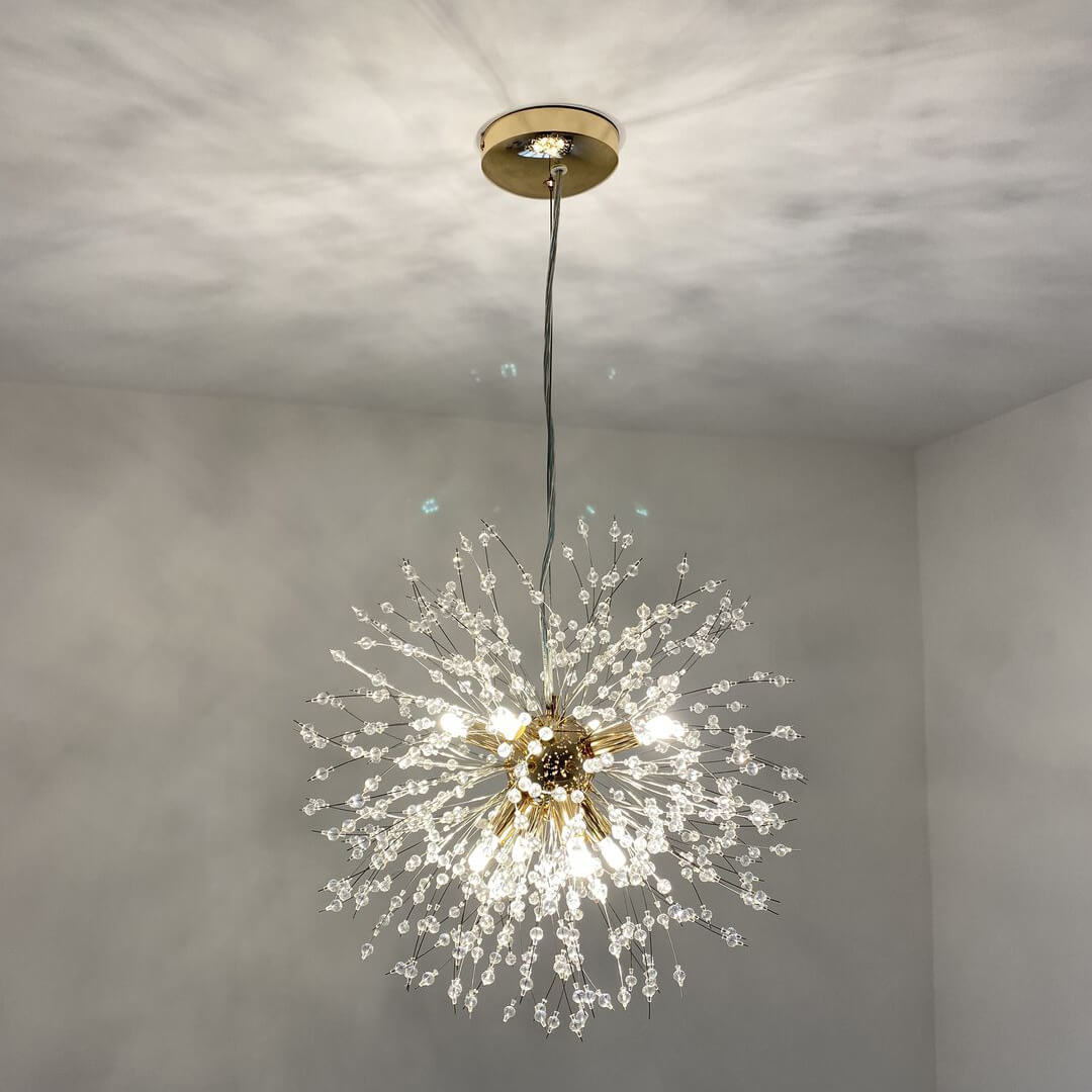 Lustre Luxe 8 Lumières Sputnik Feu d'Artifice pour Salon