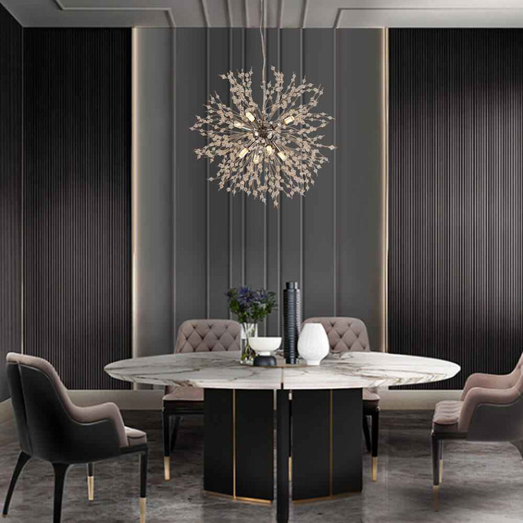 Lustre Luxe 8 Lumières Sputnik Feu d'Artifice pour Salon