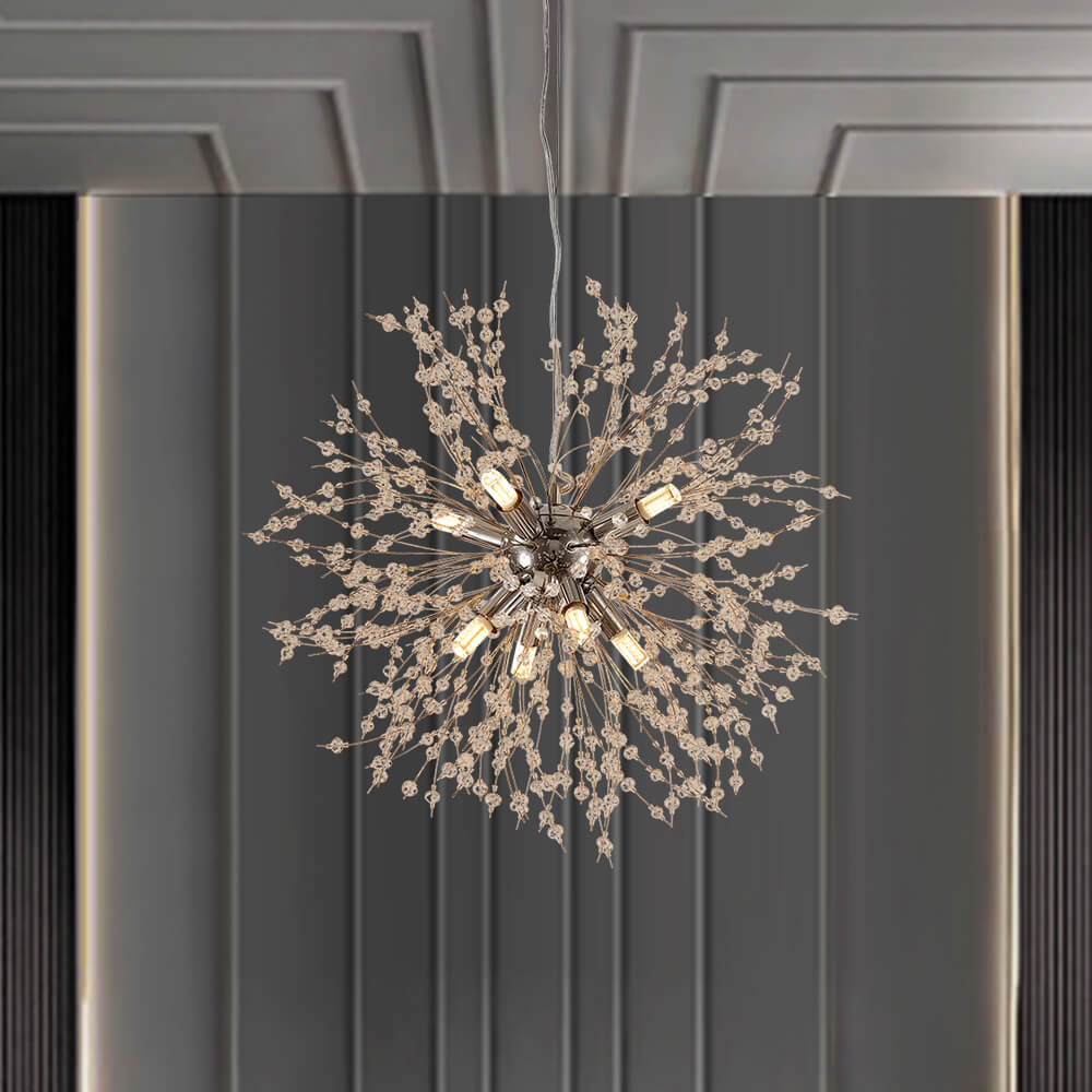 Lustre Luxe 8 Lumières Sputnik Feu d'Artifice pour Salon