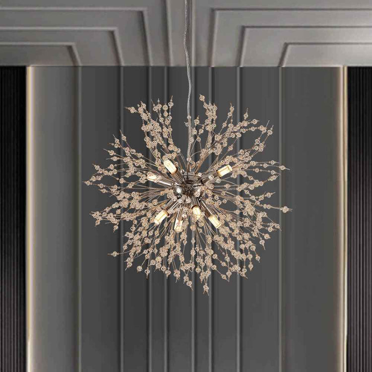 Lustre Luxe 8 Lumières Sputnik Feu d'Artifice pour Salon