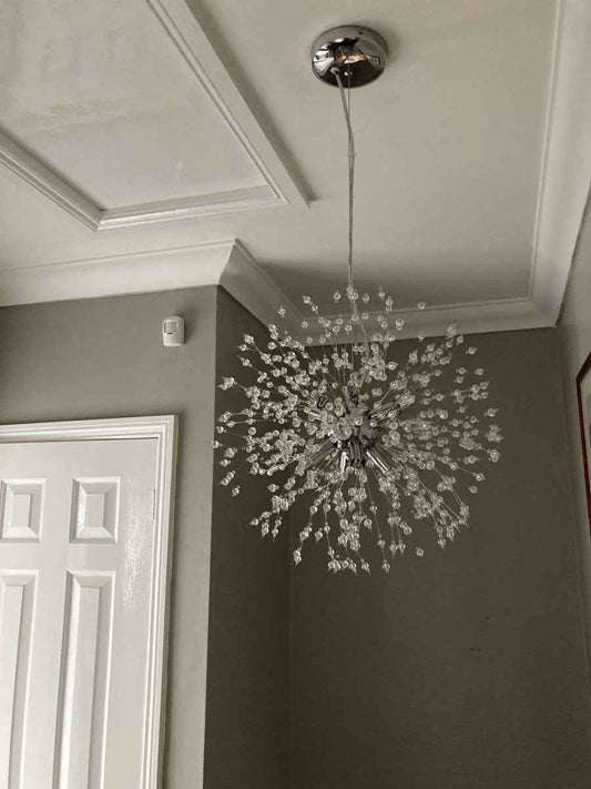 Lustre Luxe 8 Lumières Sputnik Feu d'Artifice pour Salon