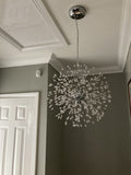 Lustre Luxe 8 Lumières Sputnik Feu d'Artifice pour Salon