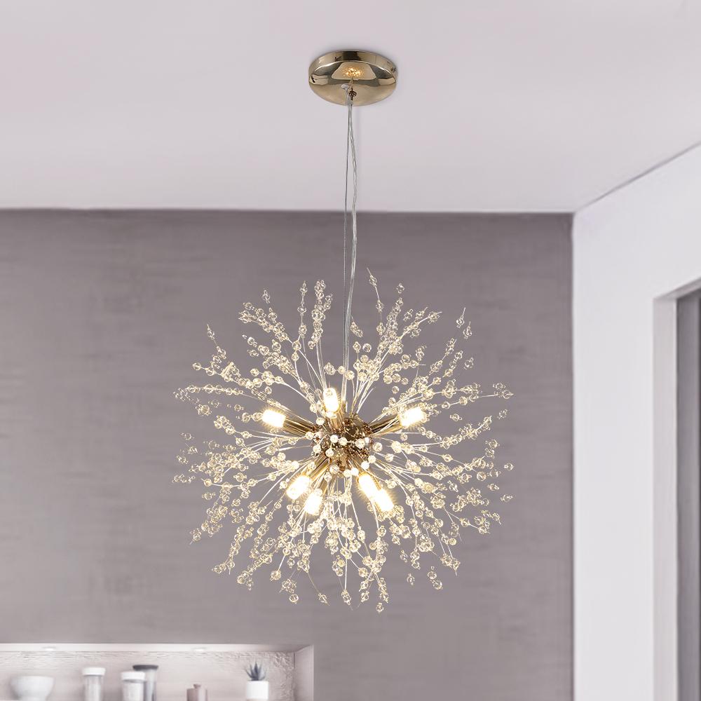 Lustre Luxe 8 Lumières Sputnik Feu d'Artifice pour Salon