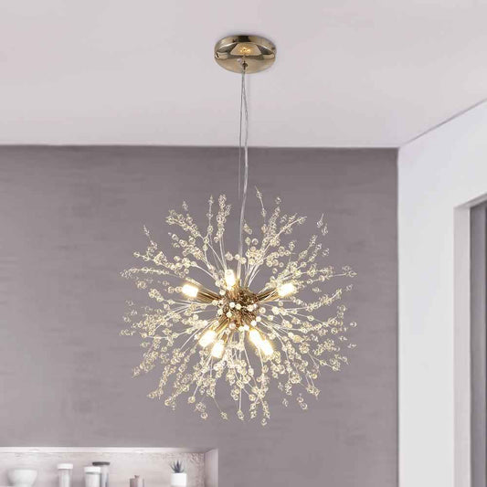Lustre Luxe 8 Lumières Sputnik Feu d'Artifice pour Salon