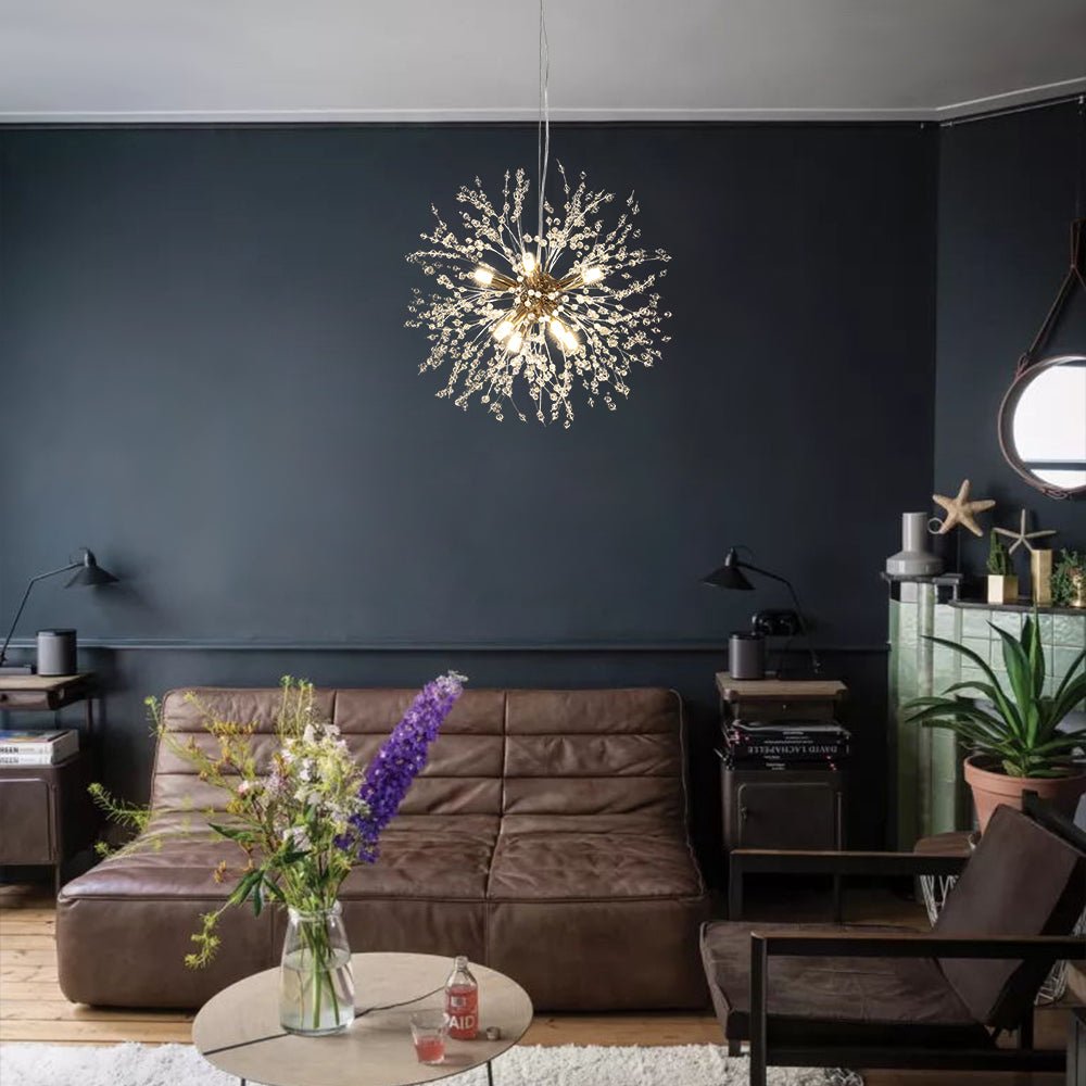Lustre Luxe 8 Lumières Sputnik Feu d'Artifice pour Salon