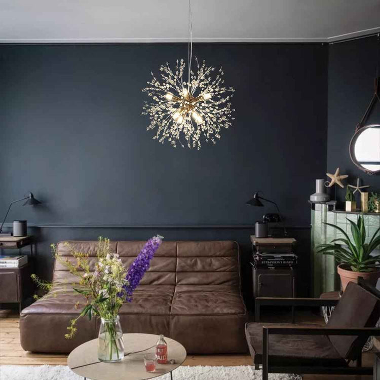 Lustre Luxe 8 Lumières Sputnik Feu d'Artifice pour Salon