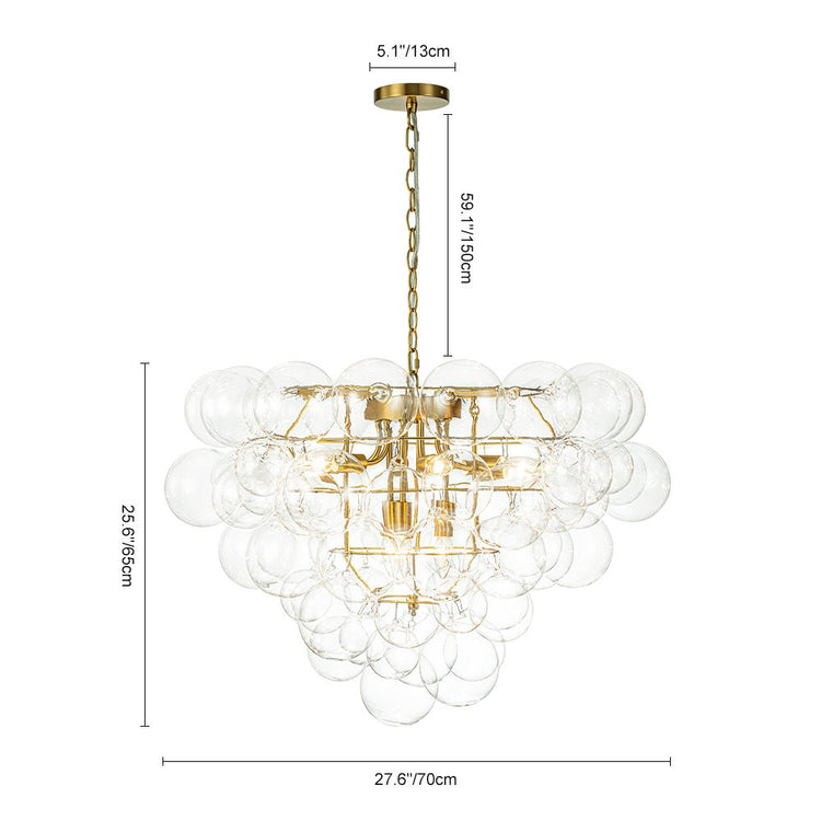 Lustre Salon Boule en Verre 70 cm