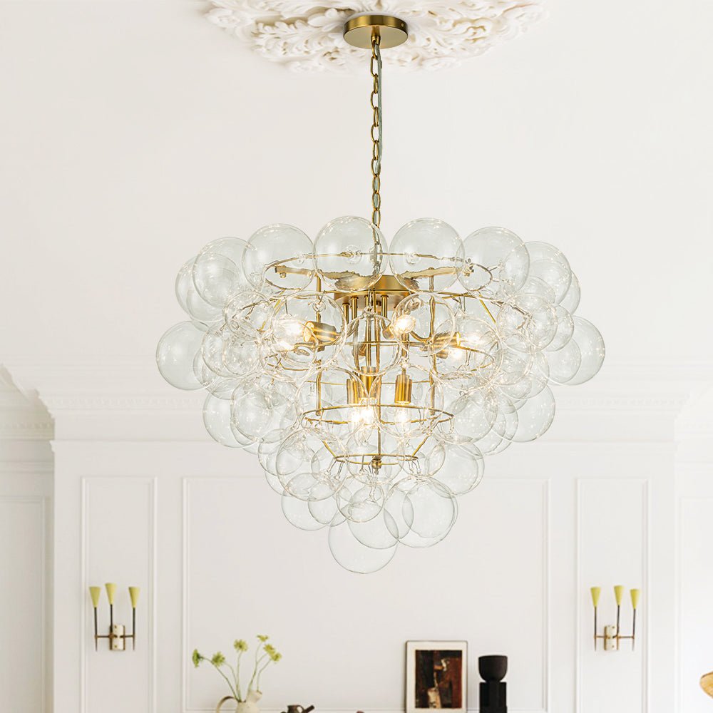 Lustre Salon Boule en Verre 70 cm