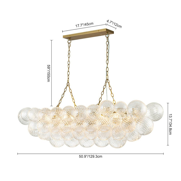 Lustre Salon Boule en Verre 67 cm