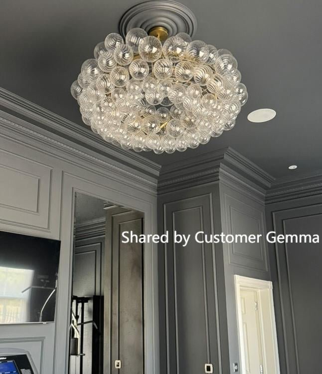 Lustre Salon Boule en Verre 104 cm