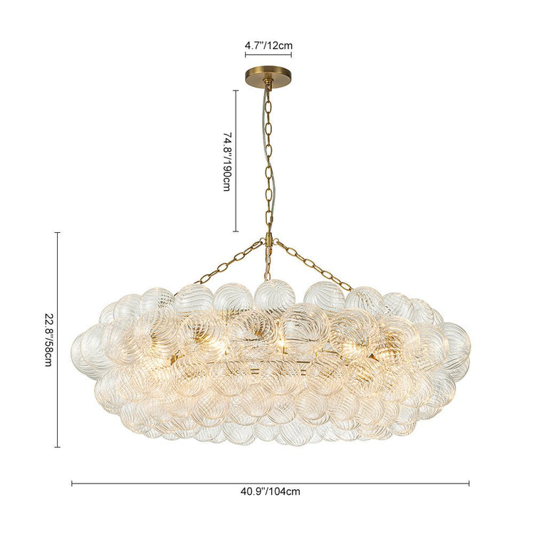 Lustre Salon Boule en Verre 104 cm