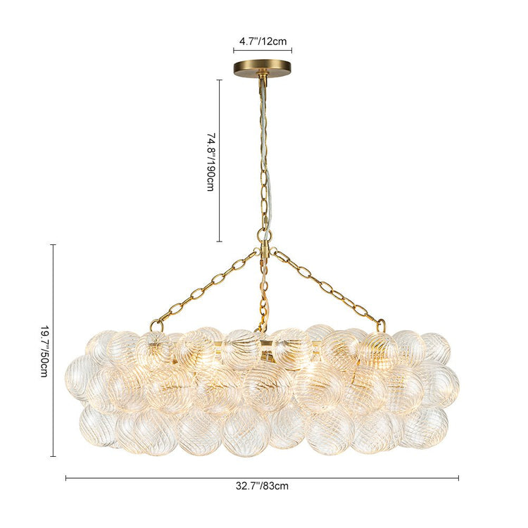 Lustre Salon Boule en Verre 104 cm