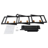 Lustre Cuisine Rectangulaire en Laiton Noir