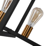 Lustre Cuisine Rectangulaire en Laiton Noir