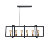 Lustre Cuisine Rectangulaire en Laiton Noir