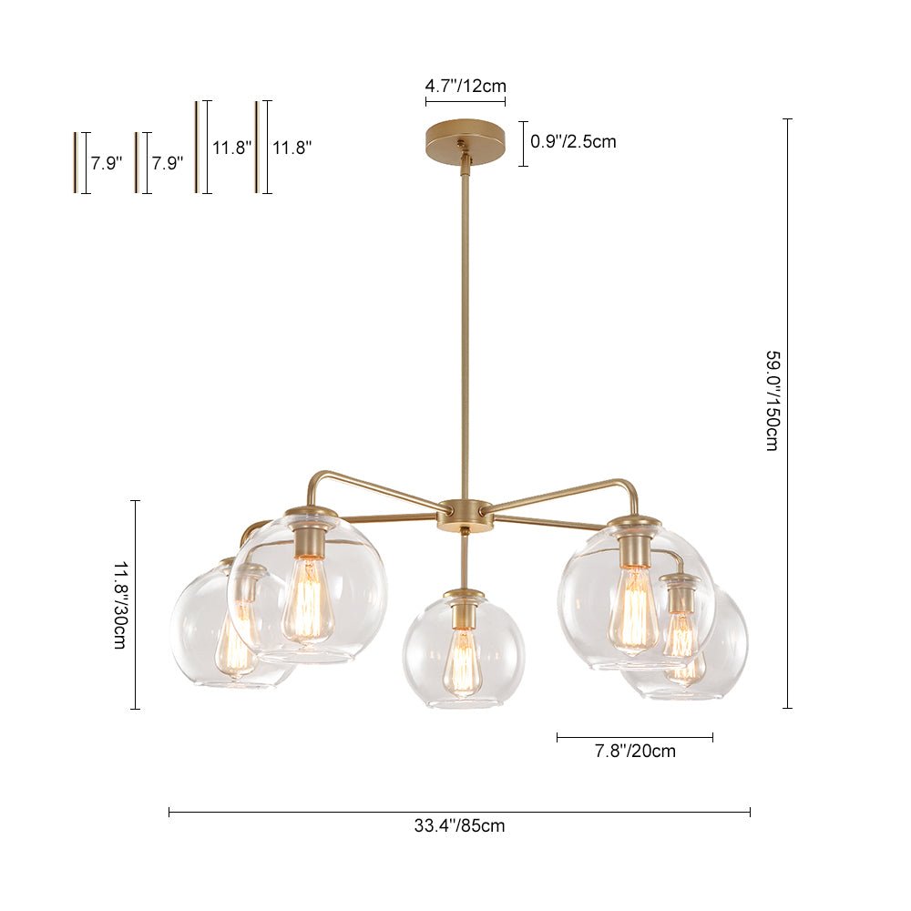 Lustre Boule Verre Classic Moderne Soufflé pour Salon