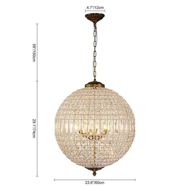 Lustre Cristal Moderne Français Sphère