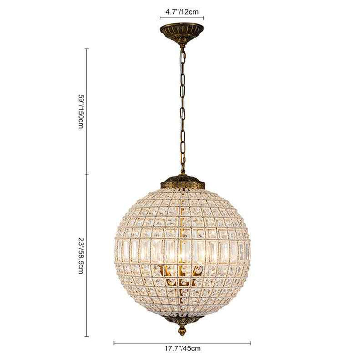 Lustre Cristal Moderne Français Sphère