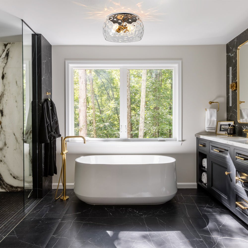Plafonnier Verre Moderne Hammer pour Salle de Bain