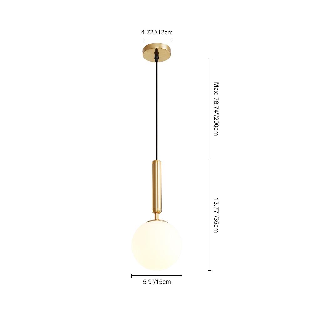 Suspension Luminaire Mini Simple Opale Globe pour Salle à Manger