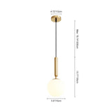 Suspension Luminaire Mini Simple Opale Globe pour Salle à Manger