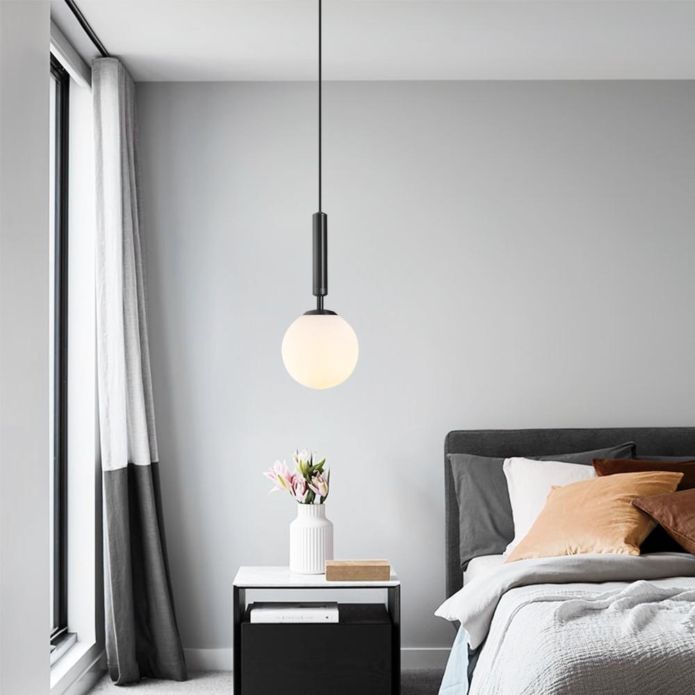 Suspension Luminaire Mini Simple Opale Globe pour Salle à Manger