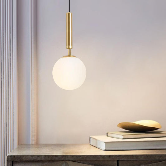 Suspension Luminaire Mini Simple Opale Globe pour Salle à Manger