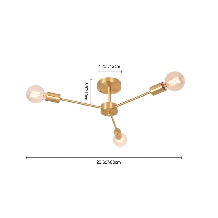 Plafonnier Laiton Moderne Sputnik Semi-Encastré pour Cuisine