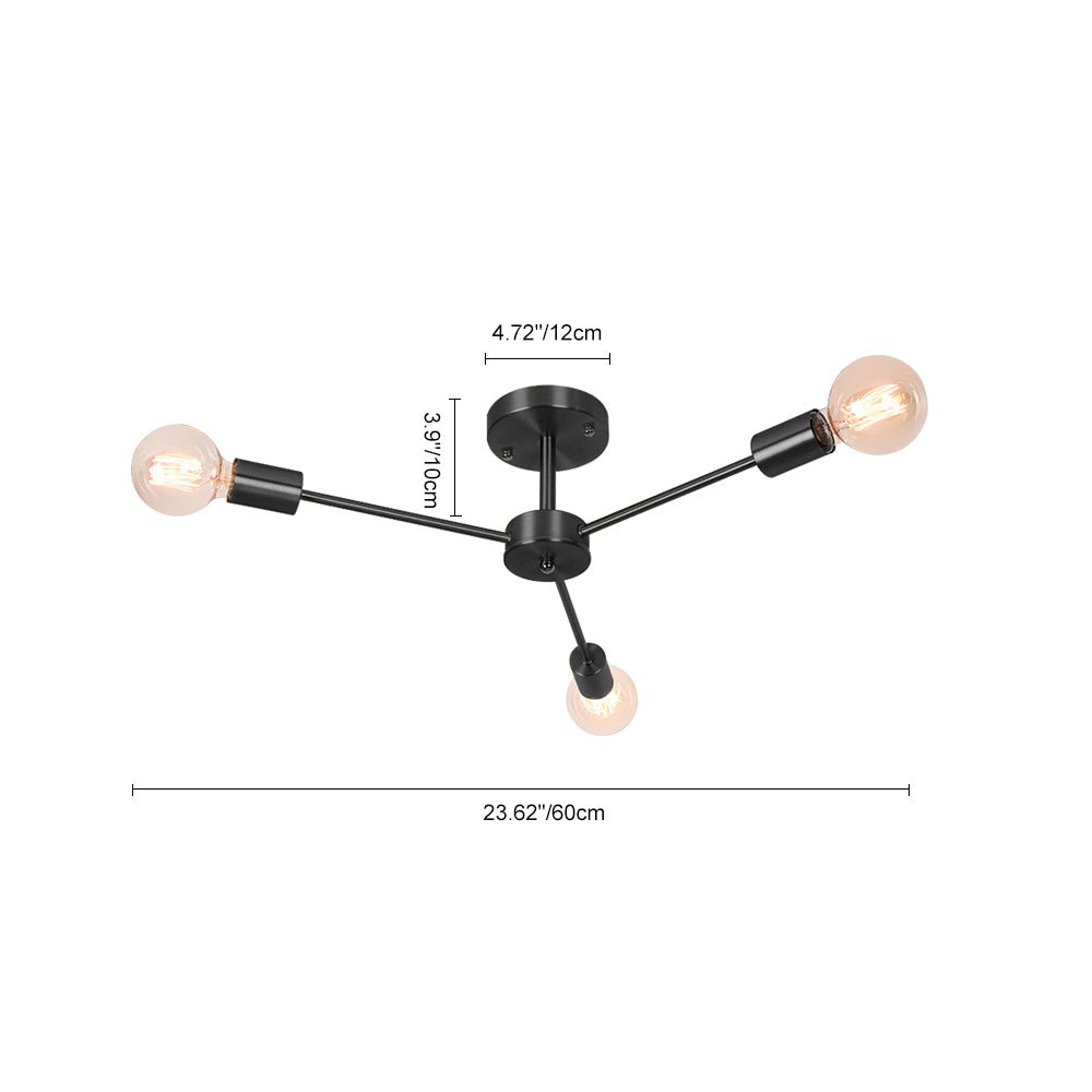 Plafonnier Laiton Moderne Sputnik Semi-Encastré pour Cuisine