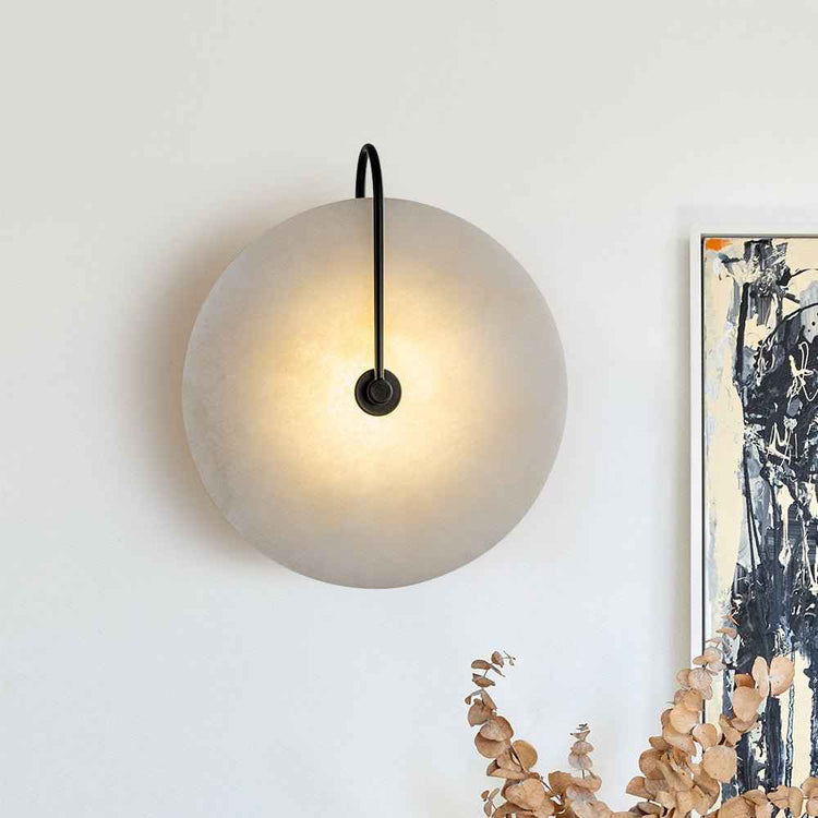 Applique Murale Marbre avec Moderne Cercle Abat-Jour pour Chambre