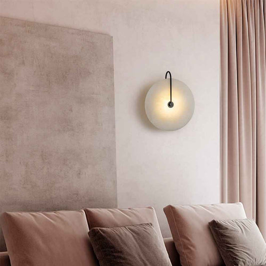 Applique Murale Marbre avec Moderne Cercle Abat-Jour pour Chambre