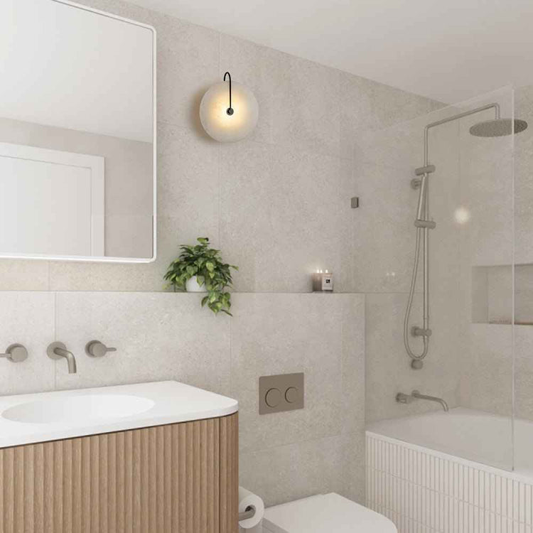 Applique Murale Marbre avec Moderne Cercle Abat-Jour pour Chambre