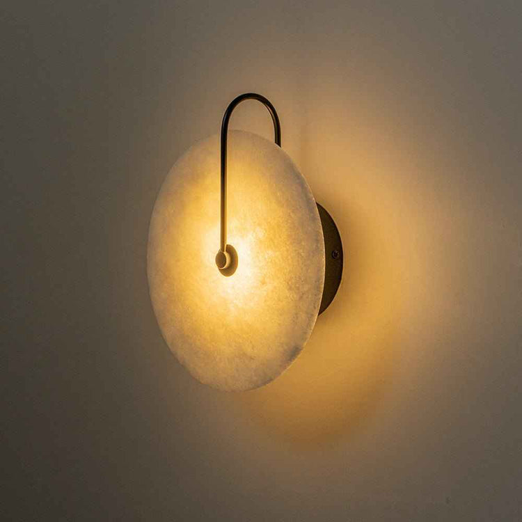 Applique Murale Marbre avec Moderne Cercle Abat-Jour pour Chambre