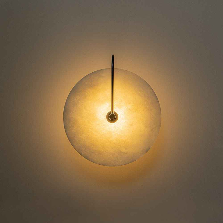 Applique Murale Marbre avec Moderne Cercle Abat-Jour pour Chambre