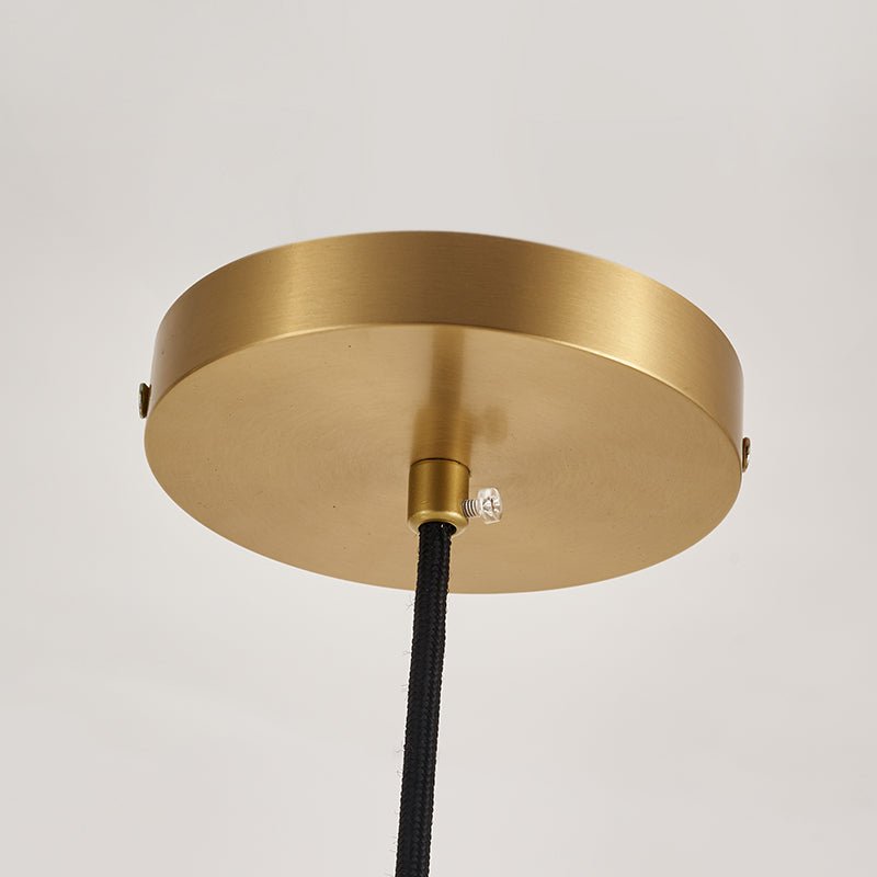Platine de plafond ronde en laiton avec câble textile noir