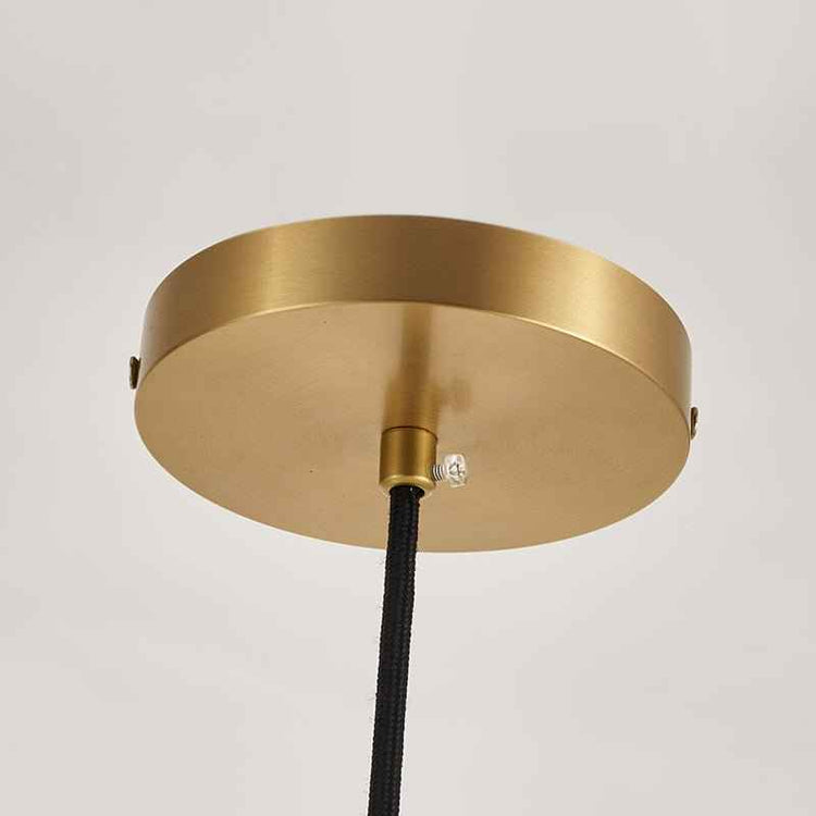 Platine de plafond ronde en laiton avec câble textile noir