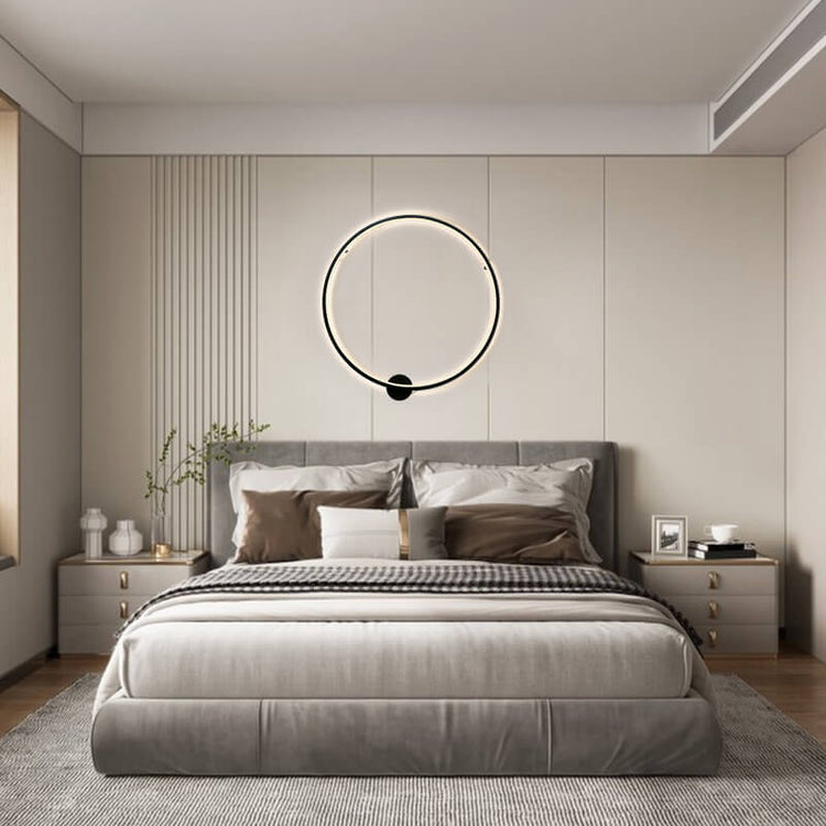 Applique Murale Chambre Rond en Métal Noir