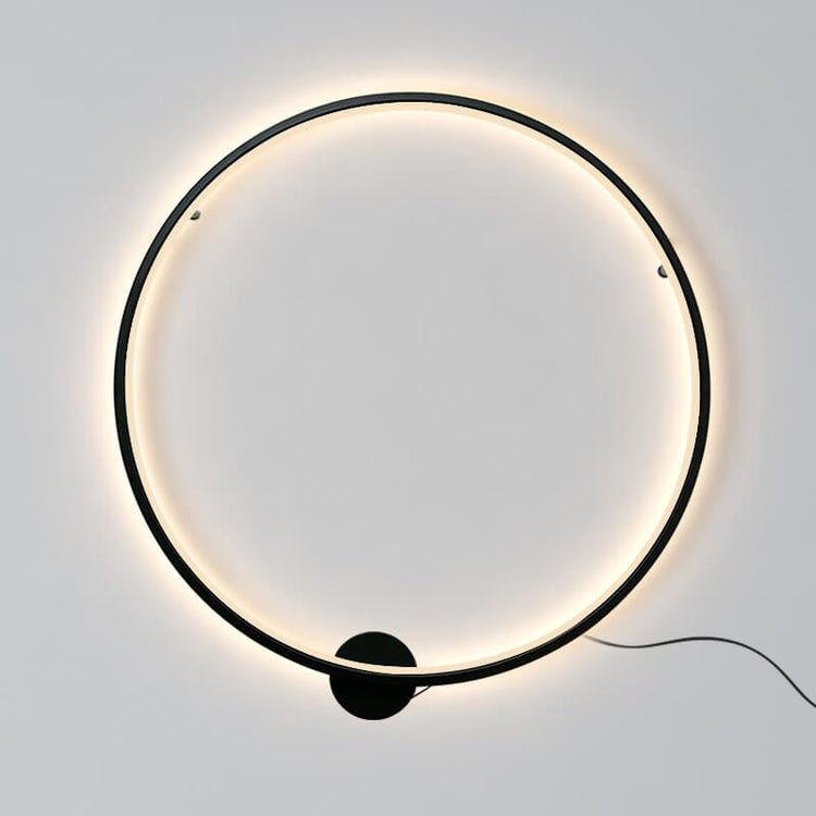 Applique Murale Chambre Rond en Métal Noir
